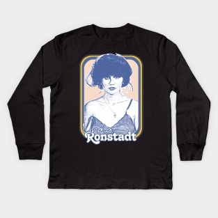 Linda Ronstadt /// Original Retro 1970s Style Fan Art Design Kids Long Sleeve T-Shirt